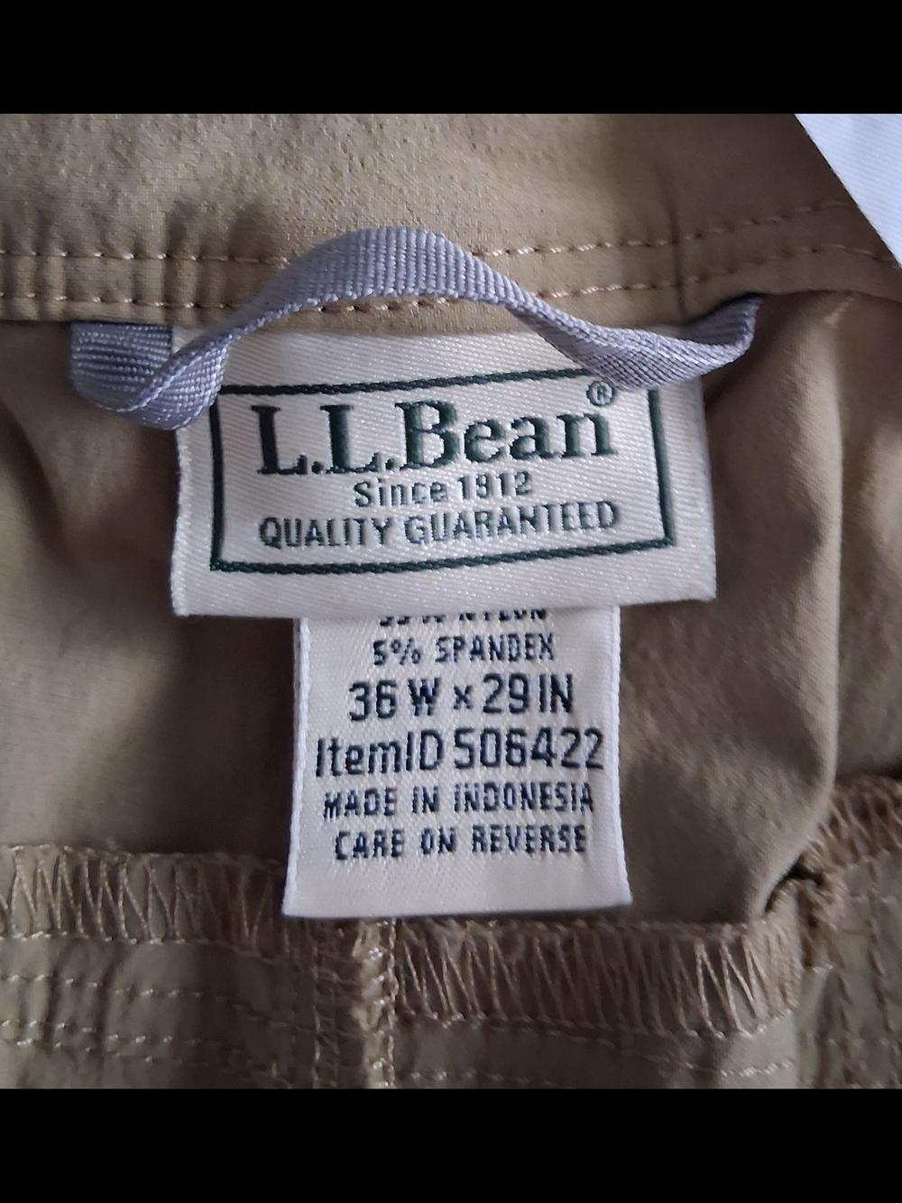 L.L. Bean Men's Cresta Khaki Cargo Pants - Tan 36W x 29 inseam